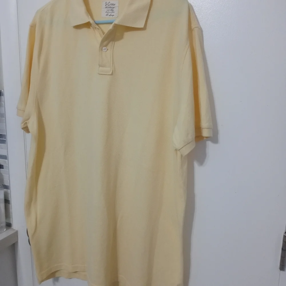 J. CREW MEN'S PASTEL Butter YELLOW 100% COTTON SHORT SLEEVE POLO XL